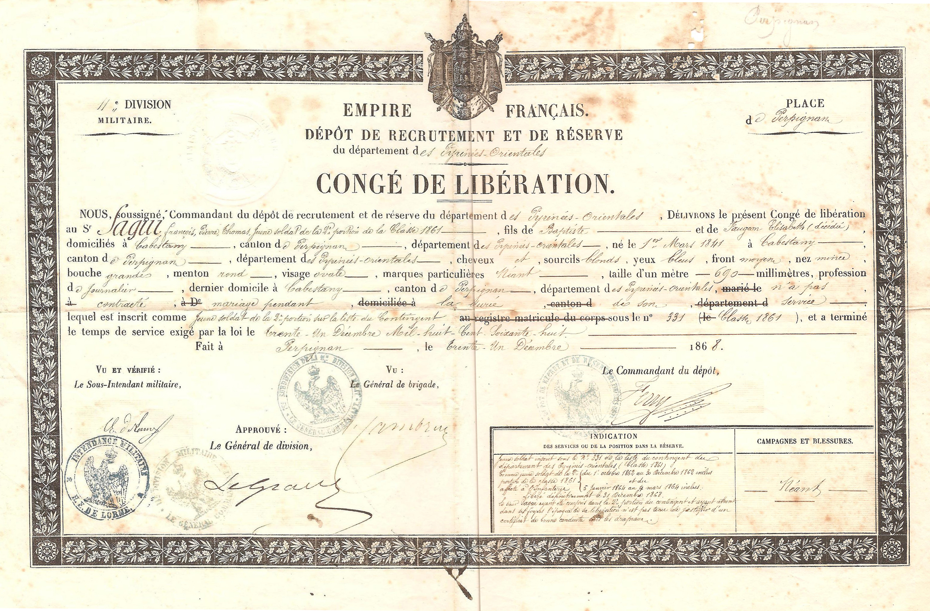 cong&eacute; de lib&eacute;rationt